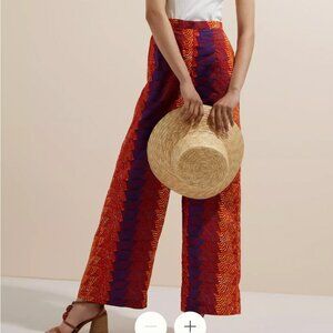 Sika x Anthropologie Abstract Wide Leg Trousers